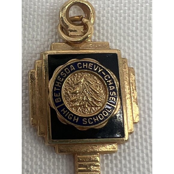 Bethesda Chevy Chase High School 1966 Prom Charm Pendant Gold Toned - Picture 6 of 7
